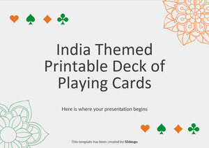 Baraja de cartas imprimible con temática de la India