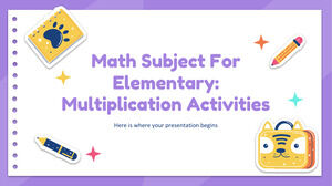 Materia de matemáticas para primaria: actividades de multiplicación