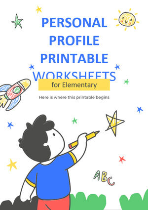 Fogli di lavoro stampabili del profilo personale per la scuola elementare