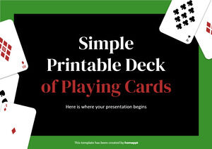 Jeu de cartes à jouer simple et imprimable