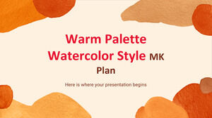 Plano MK estilo aquarela de paleta quente