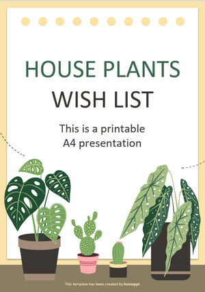Liste de souhaits pour les plantes d'intérieur