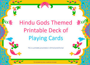 Druckbares Deck mit Spielkarten zum Thema Hindu-Götter