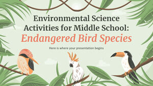 Environmental Science Activities for Middle School: Endangered Bird Species