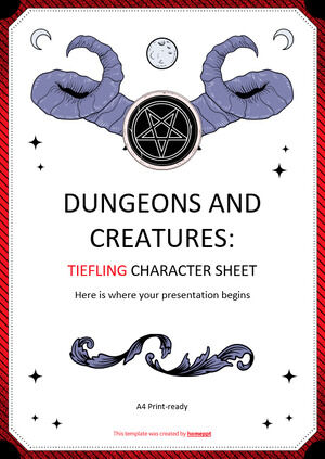 Dungeons and Creatures: Tiefling Character Sheet