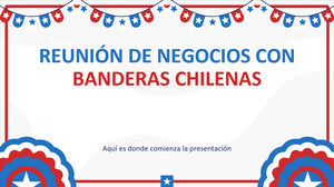 智利国旗背景商务会议