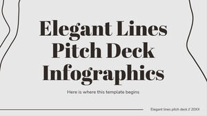 Linhas elegantes infográficos de pitch deck