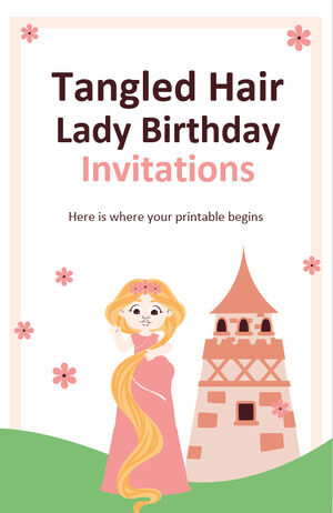 Verworrene Haar-Damen-Geburtstags-Einladungen