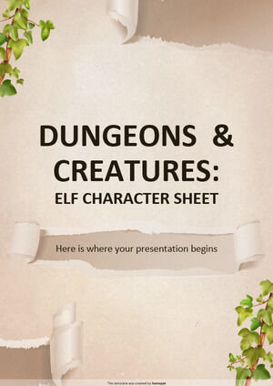 Zindanlar ve Yaratıklar: Elf Karakter Sayfası