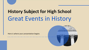 고등학교 역사 과목: 역사의 위대한 사건