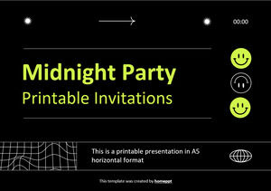 Convites imprimíveis para festa da meia-noite