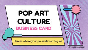Tarjeta de visita de la cultura del arte pop