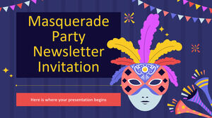 Convite para boletim informativo de festa de máscaras