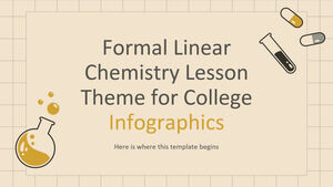 Tema de lección de química lineal formal para infografías universitarias