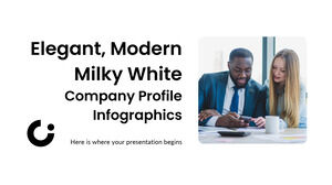 Eleganckie, nowoczesne mlecznobiałe infografiki profilu firmy