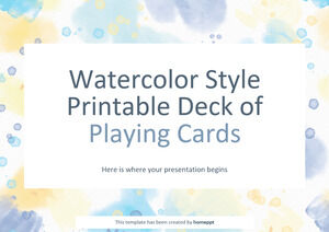 Watercolor Style Printable Deck of Playing Cards