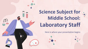 Materia di scienze per la scuola media: personale di laboratorio