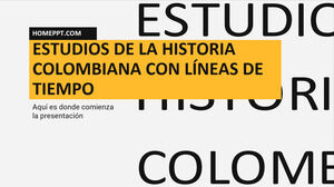 Tema de estudios principales de historia colombiana con líneas de tiempo