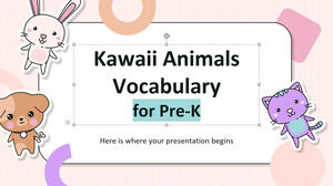 Vocabulário de Animais Kawaii para Pré-K