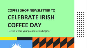 Buletin informativ pentru cafenea pentru a sărbători Ziua cafelei irlandeze