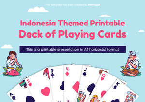 Baralho de cartas imprimíveis com tema da Indonésia