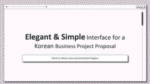 Interfaz elegante y simple para una propuesta de proyecto empresarial coreano
