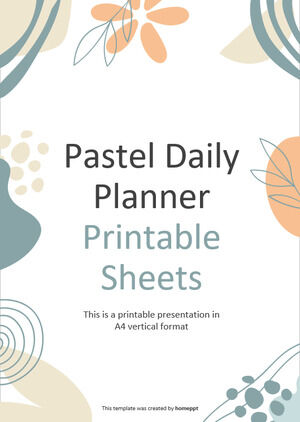 แผ่นงานพิมพ์ Pastel Daily Planner