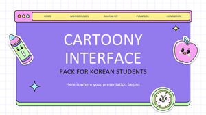 Pakiet interfejsu Cartoony dla koreańskich studentów