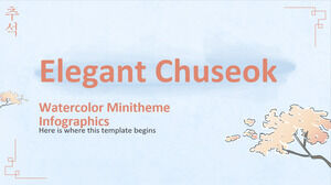 Elegante infografía de minitema de acuarela de Chuseok