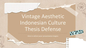 Obrona tezy o kulturze indonezyjskiej w stylu vintage