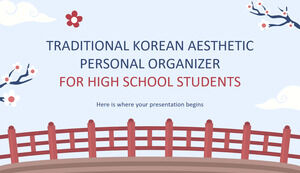 Organizador pessoal estético tradicional coreano para alunos do ensino médio