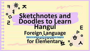 Note di schizzo e scarabocchi per imparare l'hangul - materia in lingua straniera per la scuola elementare
