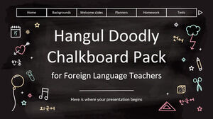 Hangul Doodly Chalkboard Pack para professores de línguas estrangeiras