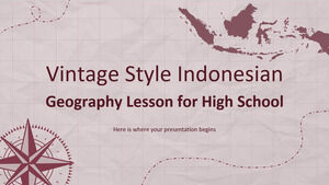 Lección de geografía indonesia de estilo vintage para la escuela secundaria