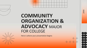 Community Organization & Advocacy Hauptfach für das College