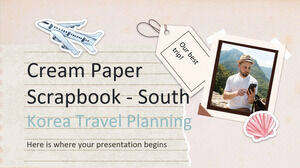 Scrapbook di carta color crema - Pianificazione del viaggio in Corea del Sud