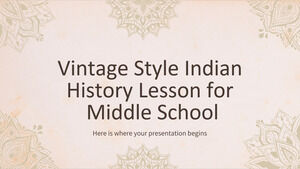 Aula de história indiana estilo vintage para o ensino médio