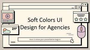 Design de interface do usuário de cores suaves para agências