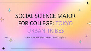 Specializare în științe sociale pentru colegiu: Tokyo Urban Tribes