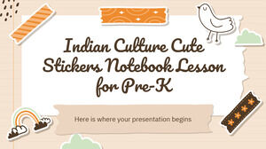 Indian Culture Cute Stickers Notebook Lesson for Pre-K