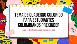 Tema de caderno colorido para alunos colombianos pré-escolares