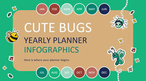 Инфографика годового планировщика милых жуков