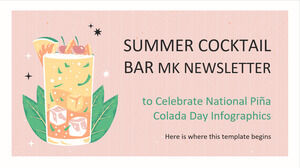 Summer Cocktail Bar MK Newsletter untuk Merayakan Infografis Hari Pina Colada Nasional
