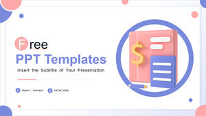 Niebiesko-różowy styl 3D Business PowerPoint Szablony