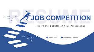 Modelos de PowerPoint de concurso de emprego azul