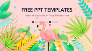 Templat PowerPoint Latar Belakang Flamingo