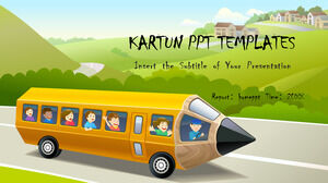 Fondo de autobús de dibujos animados Plantillas de PowerPoint