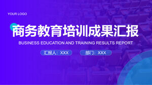 Niebieski biznes edukacja i wyniki szkoleń raport szablon ppt