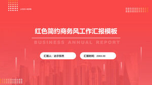 Templat ppt laporan kerja gaya bisnis merah