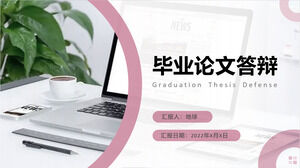 Pink business style thesis defense ppt template